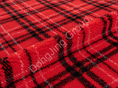 D2KW0115-Red and black rolling ball No.2 faux fur fabric