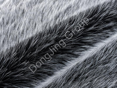 X3KT0058-Black mixed with white faux fur fabric