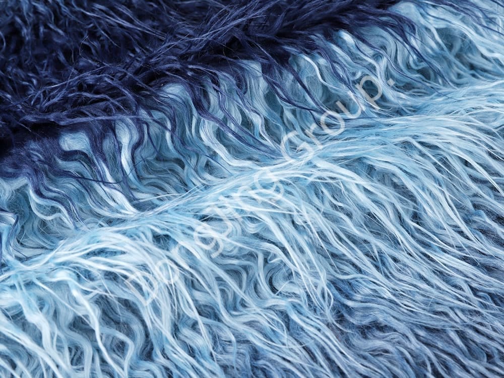 DW0305-dark blue and light blue roller faux fur fabric