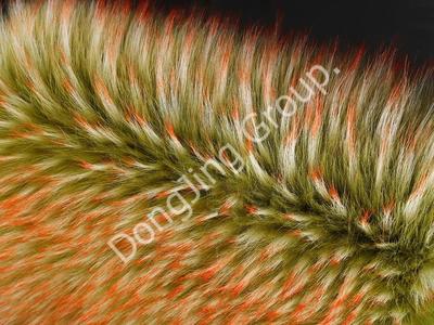 DW0551-fruit green and two-color dyed tip faux fur fabric