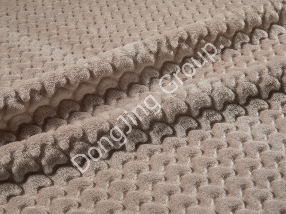 8HG0096-Beige Embossed Rabbit Hair faux fur fabric