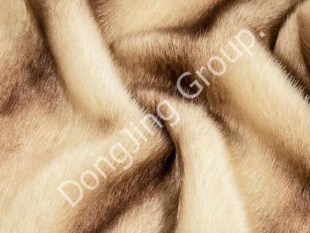 Beige printed mink faux fur fabric