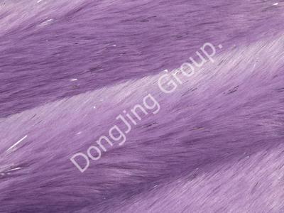 8HP1302-Purple clip silver silk soft fox faux fur fabric