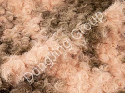 8HW0277-Brown Brushed Flower Rabbit Hair faux fur fabric