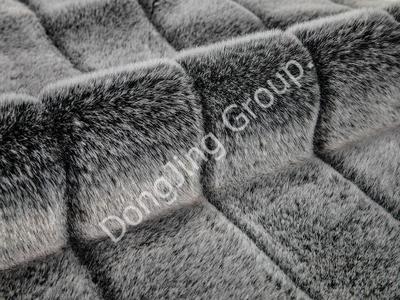 8KW0194-Black plucked rabbit fur faux fur fabric