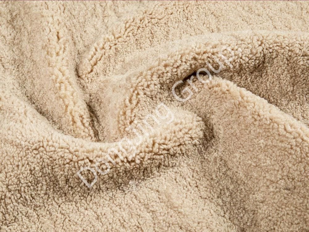 8T1665-Deep apricot granule wool faux fur fabric
