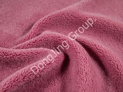 8T2688-Rose red camel faux fur fabric
