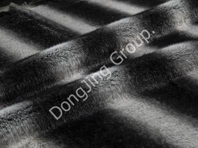 9HG0155-Black drawn rabbit hair faux fur fabric