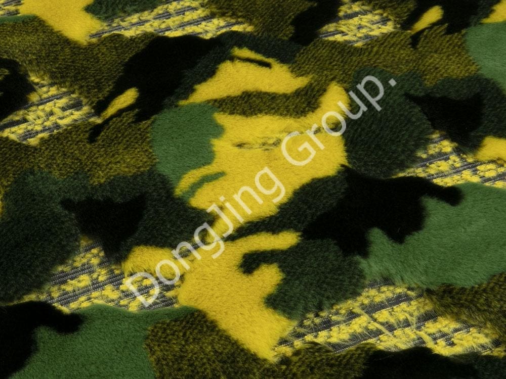 9HW0195-Five-color jacquard green mang python pattern faux fur fabric