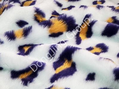 9HW0390-Three-color jacquard (Landi yellow) leopard circle leopard print faux fur fabric