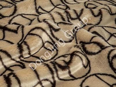 9HW0504-Two-color jacquard rabbit hair faux fur fabric