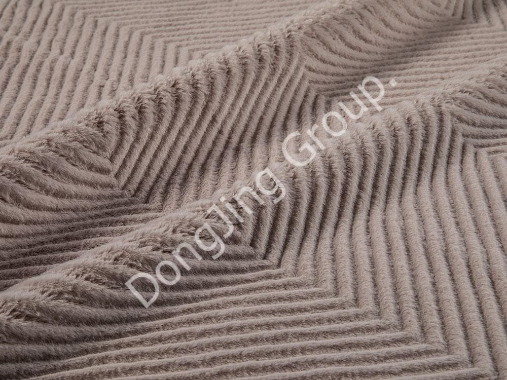 X9KT0138-Pink embossed rabbit hair faux fur fabric