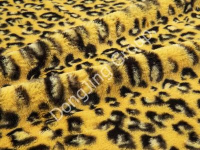 9KT0165-Khaki Leopard faux fur fabric