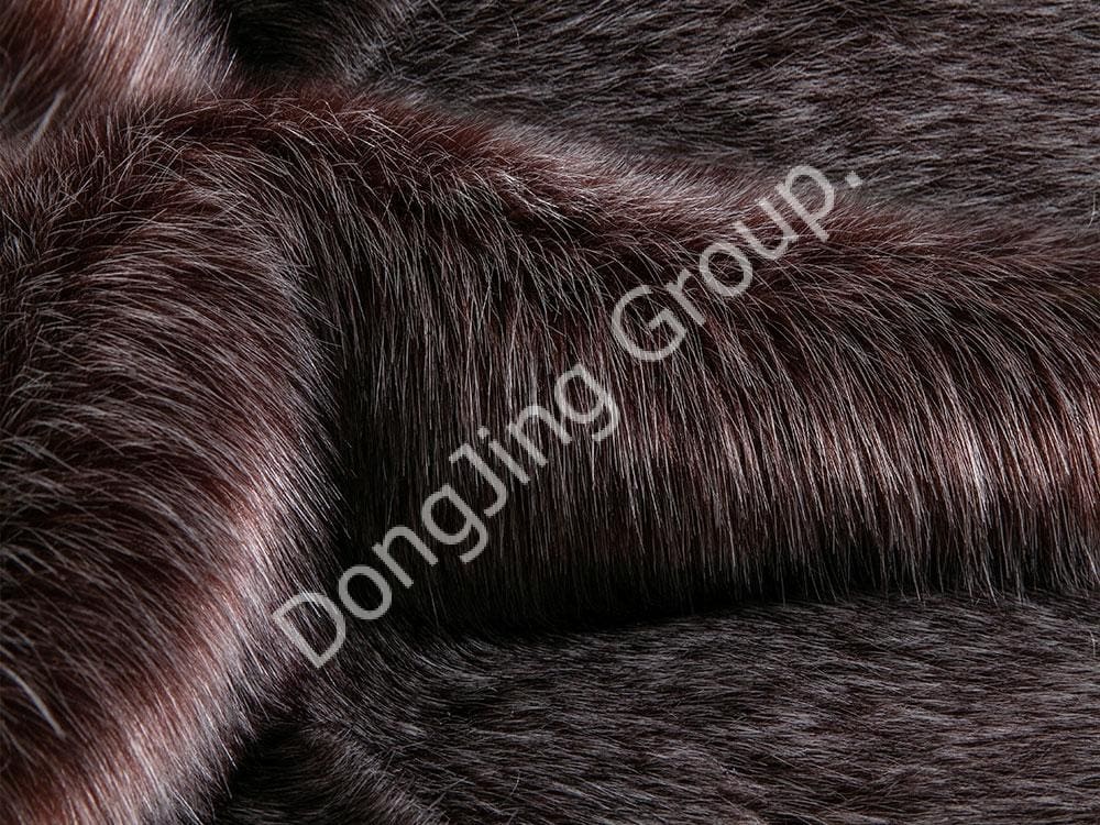 9KW0176-Red coffee clip bleached hairy fox fur faux fur fabric