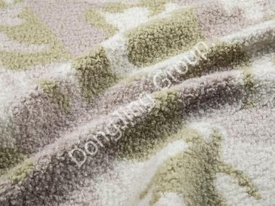 9KW0368-Three-color camouflage green oatmeal imitation wool faux fur fabric