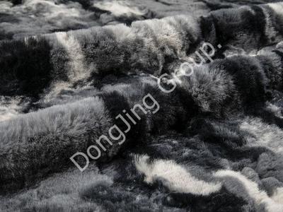 9T1342-This white cut flower print brush rabbit hair faux fur fabric