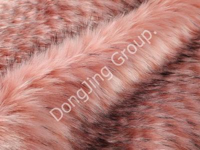 9W0684-Pink pineapple raccoon hair faux fur fabric