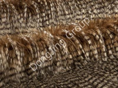 9W1111-Two-color jacquard hairy pheasant hair faux fur fabric