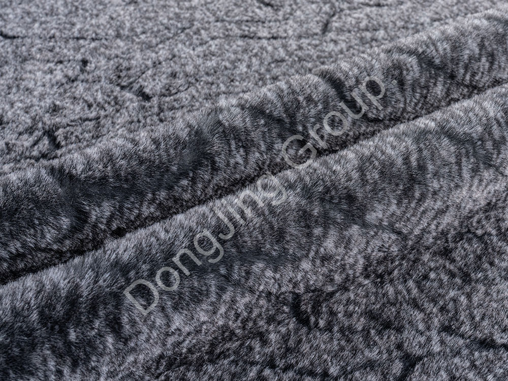 3KT2218-Cocoa ash, white and rotten flowers faux fur fabric