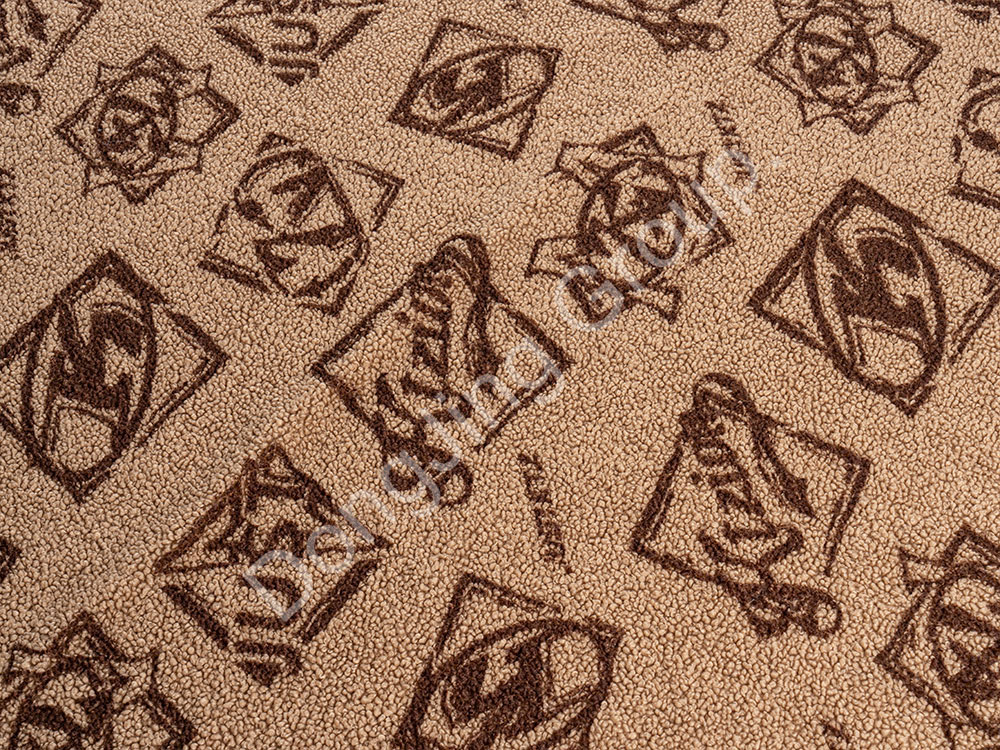 3KT2248-Camel Nordic ball print faux fur fabric