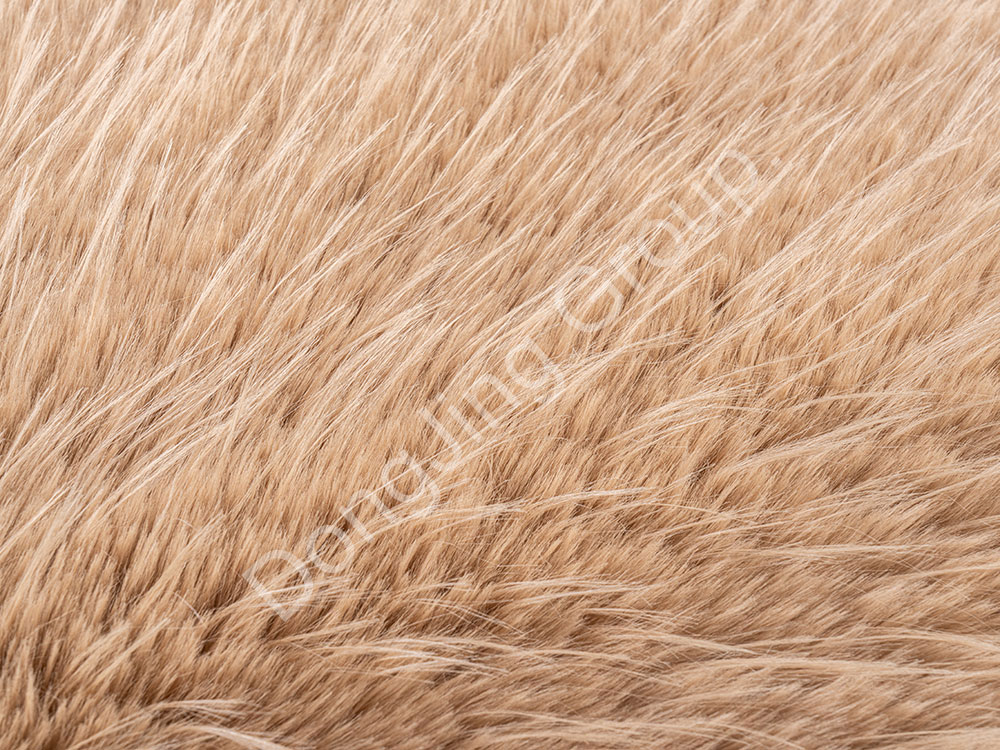 3KT2285-Yellow brown raccoon dog fur faux fur fabric