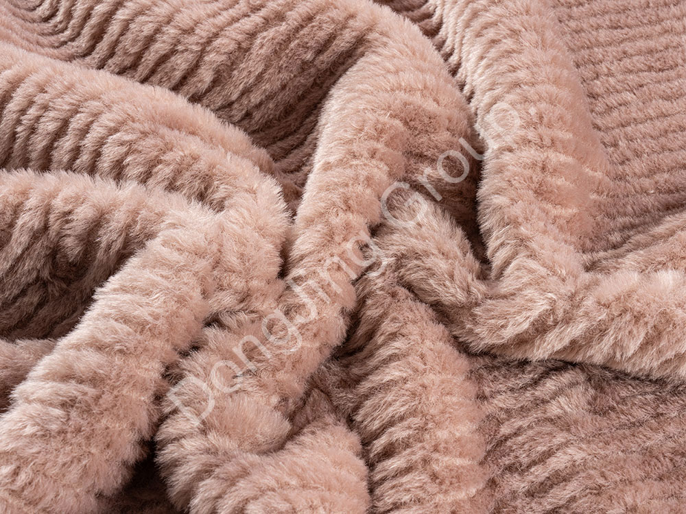 3KT2307-Light bean green double-sided brush pattern faux fur fabric