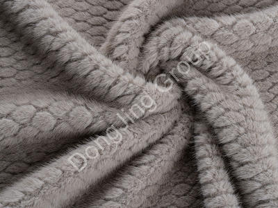 3KT2355-Wood grey dyed sharp silver blue sable blown flower 2 faux fur fabric