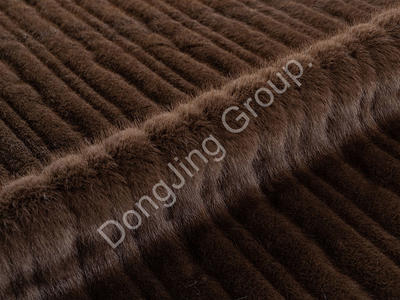 3KT2359-Light coffee dyed sharp silver sable embossing faux fur fabric