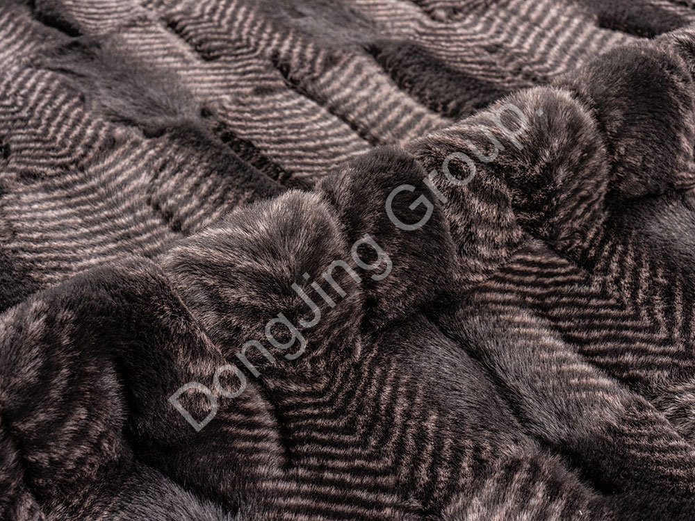 X2KT0920-Brown brush flower 1 faux fur fabric