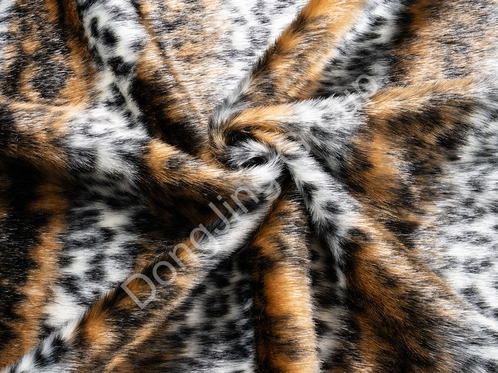 3KW2047-Three color jacquard horse hair composite 2 faux fur fabric