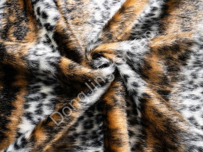 3KW2047-Three color jacquard horse hair composite 2 faux fur fabric