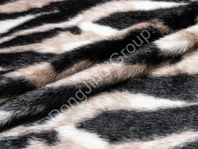 3KW2049-Three color jacquard horse hair composite faux fur fabric