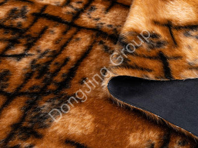 3KW2050-Three color jacquard horse hair composite 4 faux fur fabric