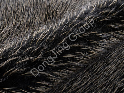 3KD2018-Heiti beige dyed black tip faux fur fabric