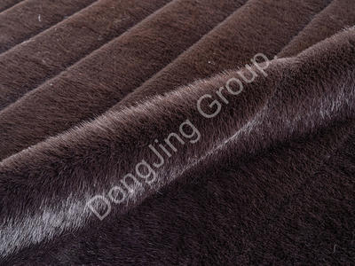 3KD2037-Deep brown south american sable cut vertical ditch faux fur fabric